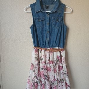 Zunie Denim Floral Dress